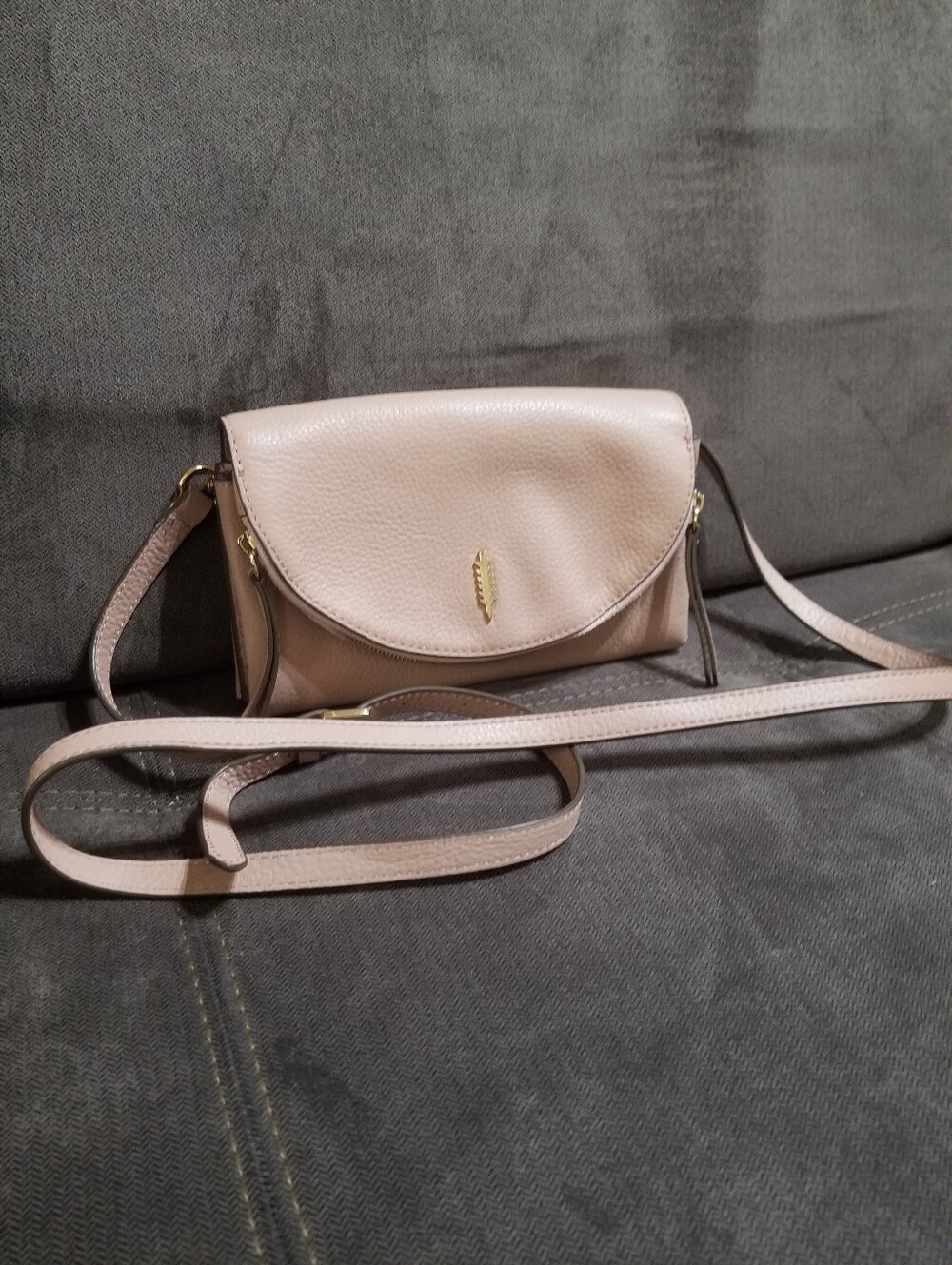 Thacker Nikki Leather Crossbody Bag Tea Pink